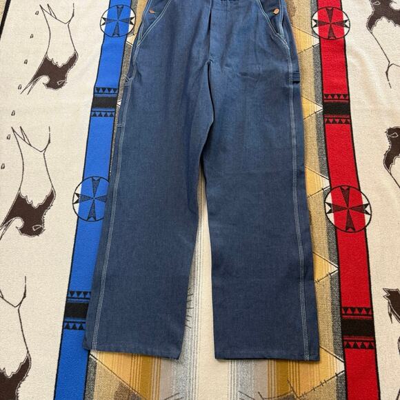 Vintage 90s Big Ben Denim Overalls Size 34x32 Work Farm Farming Outdoor - Picture 7 of 9